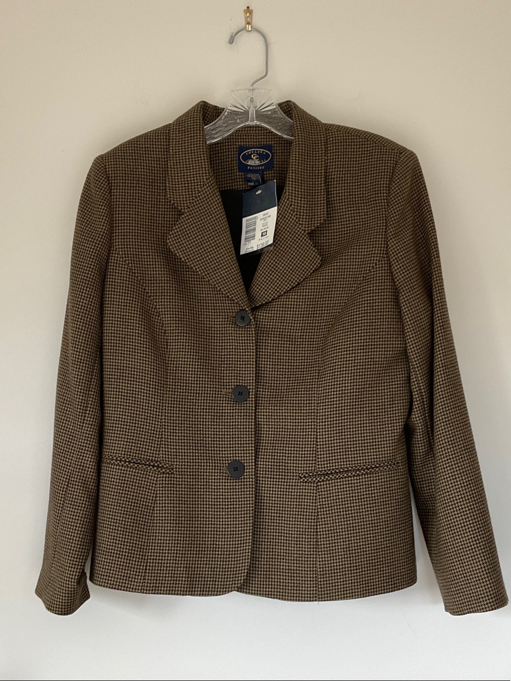 Chelsea Campbell Wool Houndstooth Blazer NWT 10P